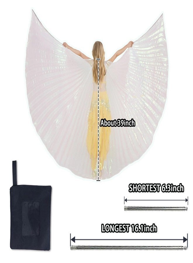 MUNAFIE Halloween Costumes Belly Dance Isis Wings for Children Kids WHITE - Image 4